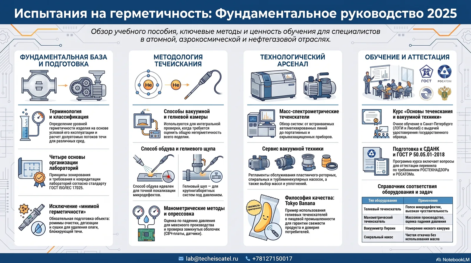 Инфографика: Руководство по контролю герметичности "Испытания на герметичность"