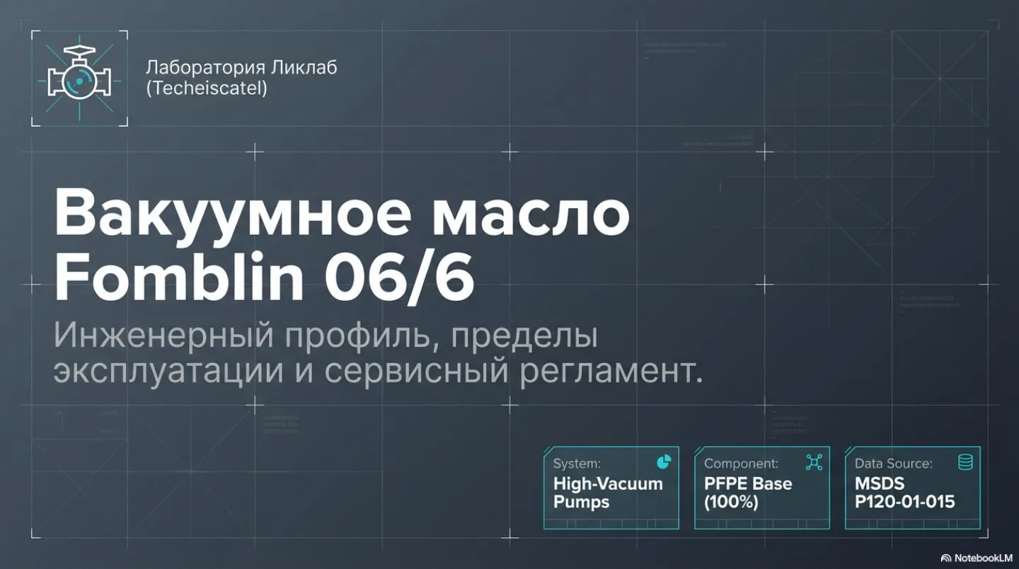 Слайд 1: Вакуумное масло Fomblin 06/6 для внутренней системы высоковакуумных насосов