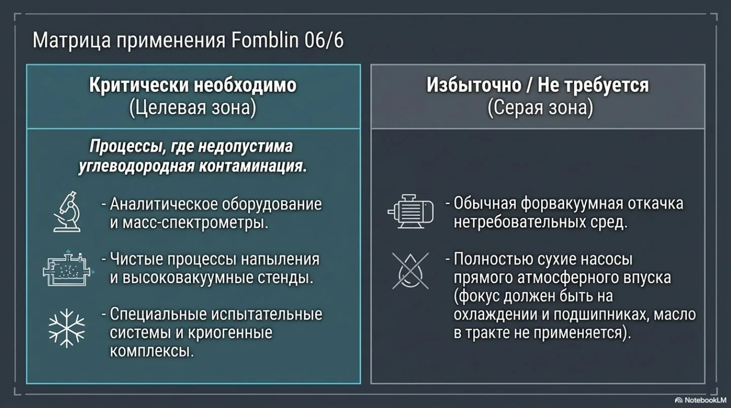 Слайд 4: Вакуумное масло Fomblin 06/6 для внутренней системы высоковакуумных насосов