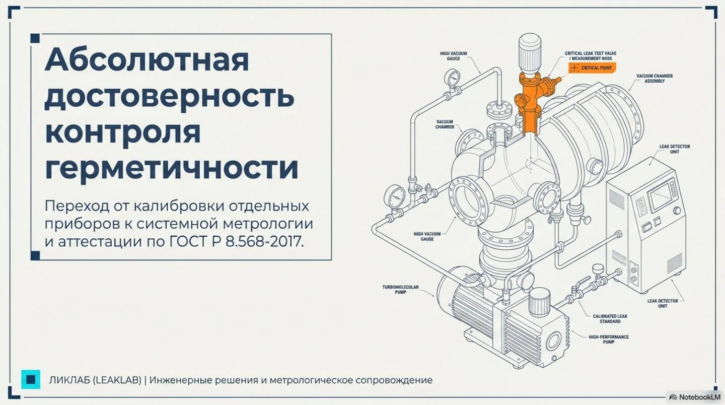 Слайд 1: Аттестация установок контроля герметичности ГОСТ Р 8.568-2017