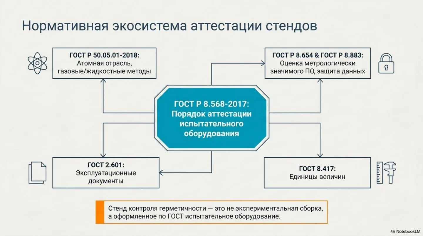Слайд 4: Аттестация установок контроля герметичности ГОСТ Р 8.568-2017