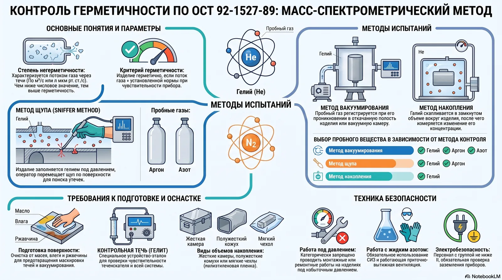 Инфографика: Испытания на герметичность по ОСТ 92-1527-89
