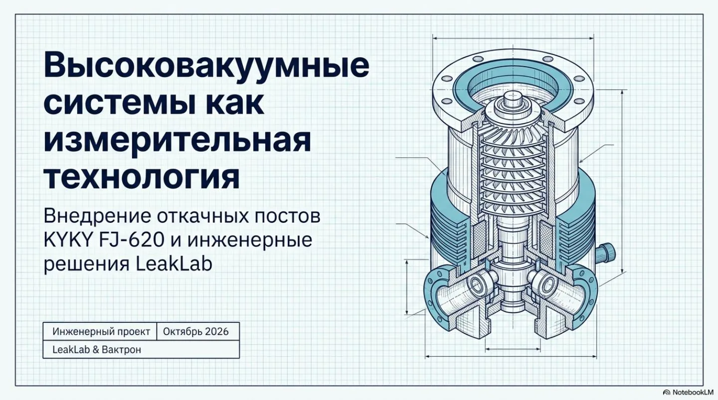 Слайд 1: Высоковакуумные откачные посты KYKY FJ-620 (620 л/с, 5×10-5 Па)