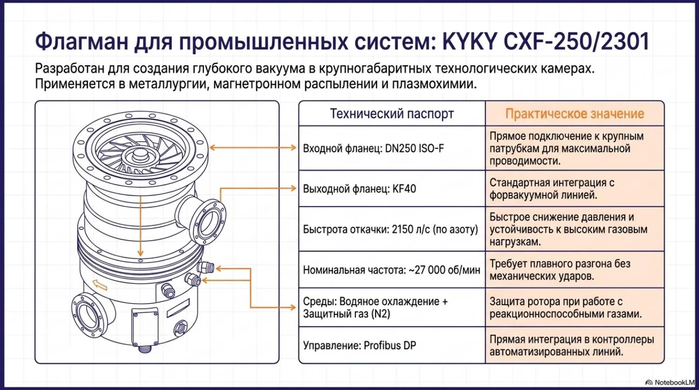 Слайд 4: Турбомолекулярные насосы KYKY CXF