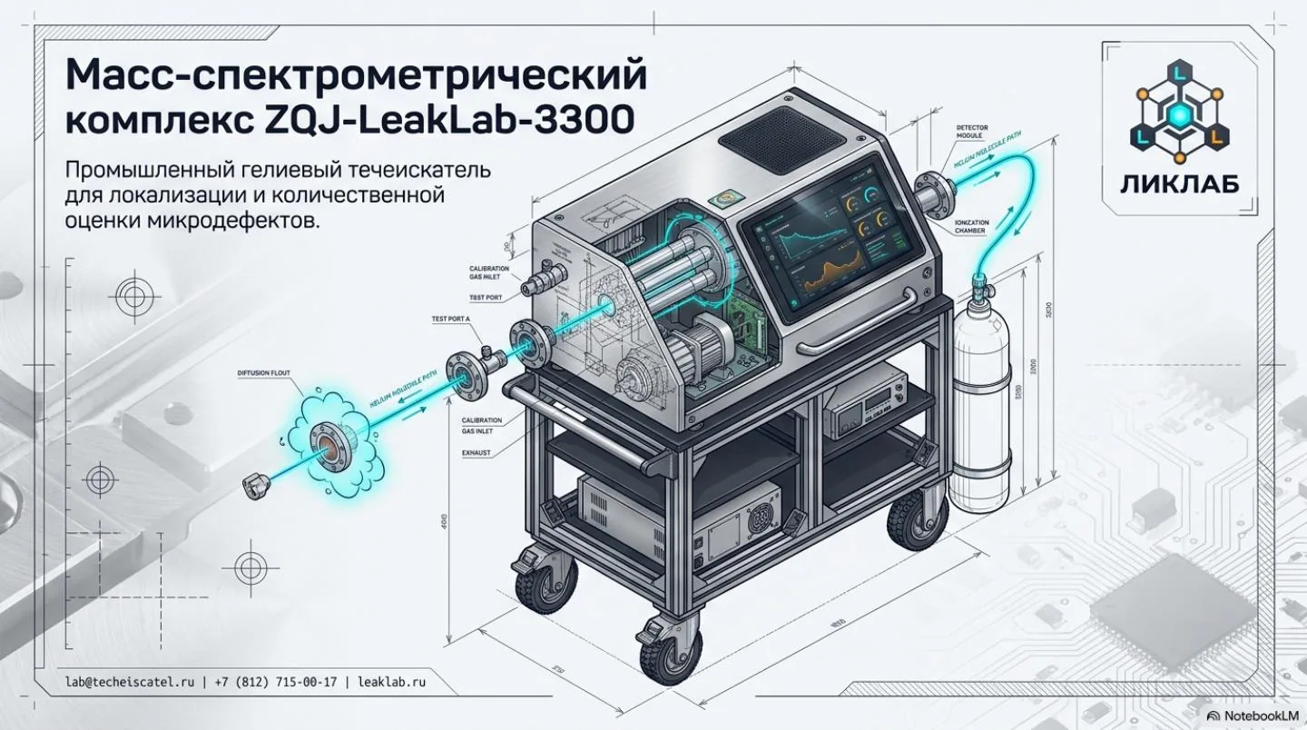 Слайд 1: Масс-спектрометрический течеискатель ZQJ-LeakLab-3300