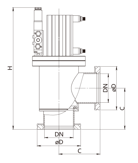 KYKY CDQ-JB, ISO-K. Чертёж изготовителя. Размеры выбранной модели CDQ-JB150ISO-K приведены в таблице.