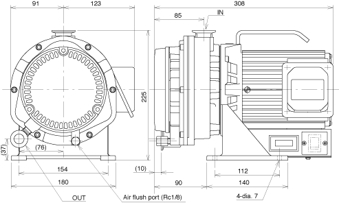 ULVAC KIKO DIS-90. Габаритный чертёж изготовителя.