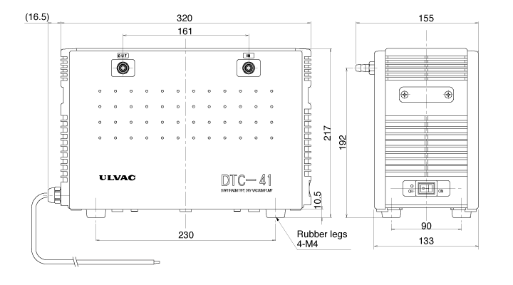 ULVAC KIKO DTC-41. Габаритный чертёж изготовителя.